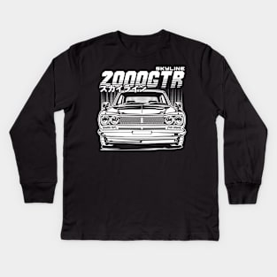 Skyline 2000GTR "Hakosuka" (White Print) Kids Long Sleeve T-Shirt